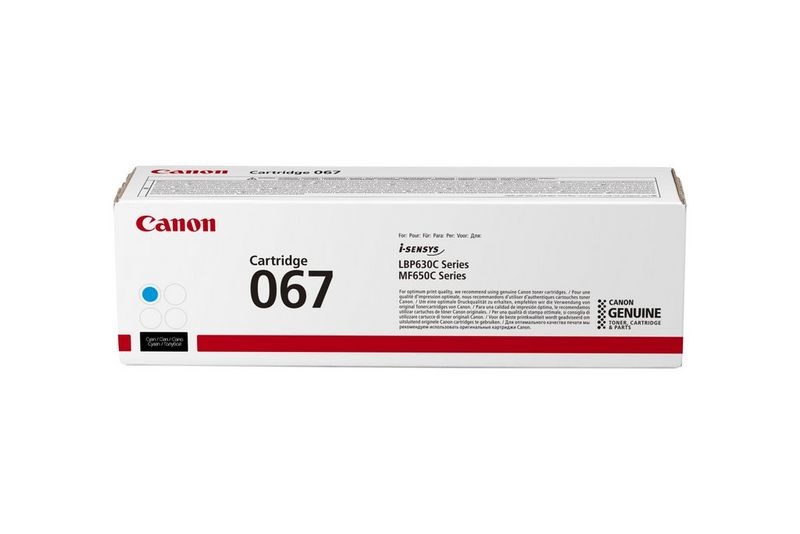 Canon 067 Cartuccia Toner Originale Ciano 1250 Pagine per i-SENSYS MF651Cw, MF655Cdw, MF657Cdw, LBP631Cw, LBP633Cdw