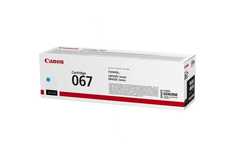 Canon 067 Cartuccia Toner Originale Ciano 1250 Pagine per i-SENSYS MF651Cw, MF655Cdw, MF657Cdw, LBP631Cw, LBP633Cdw