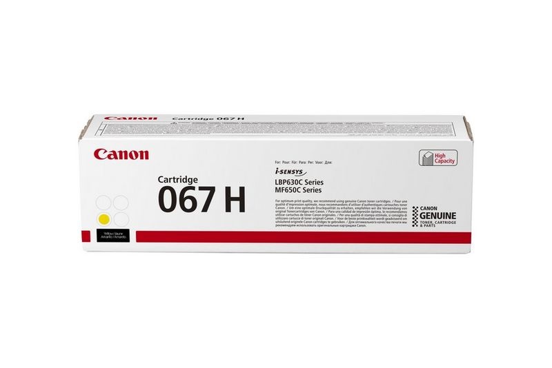 Canon 067H Toner Originale Giallo - 2350 Pagine - Compatibile con i-SENSYS LBP631CW, LBP633CdW, MF651CW, MF655CDW, MF657CDW