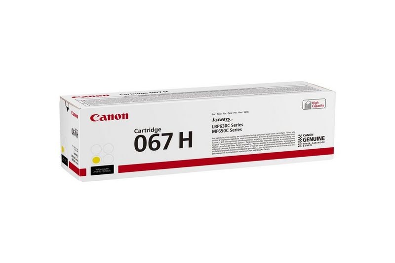 Canon 067H Toner Originale Giallo - 2350 Pagine - Compatibile con i-SENSYS LBP631CW, LBP633CdW, MF651CW, MF655CDW, MF657CDW