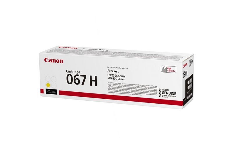 Canon 067H Toner Originale Giallo - 2350 Pagine - Compatibile con i-SENSYS LBP631CW, LBP633CdW, MF651CW, MF655CDW, MF657CDW