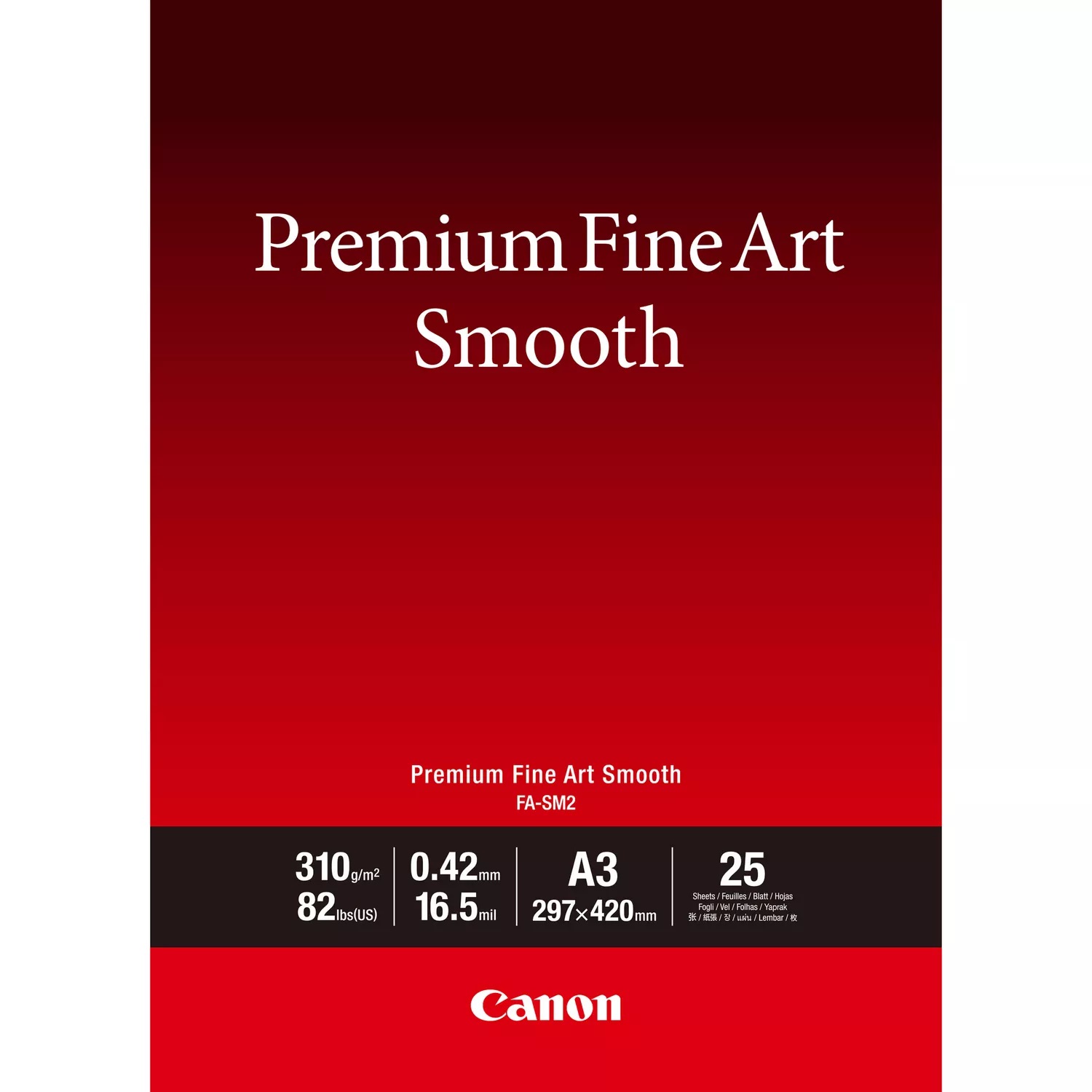 Canon FA-SM2 Premium FineArt Photo Paper Smooth A3 - 25 Sheets, 310 g/m², Bianco