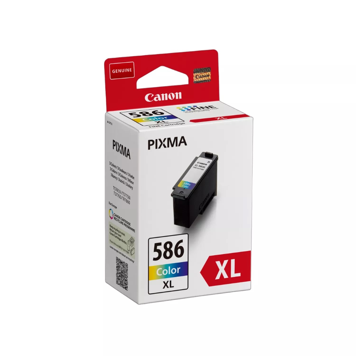Canon CL-586XL Cartuccia d'Inchiostro Originale Resa Elevata (XL) Ciano, Magenta, Giallo - 14,1 ml, 300 Pagine