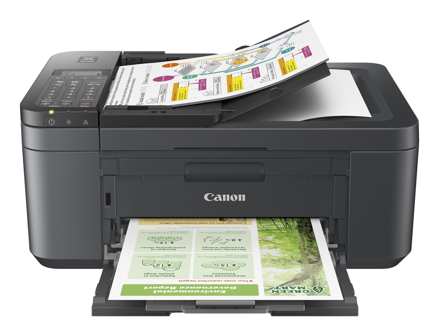 Canon PIXMA TR4755i Stampante Multifunzione Inkjet A4 4800 x 1200 DPI Wi-Fi, Stampa/Copia/Scan/Fax, ADF 20 Fogli, Stampa Foto Senza Bordi