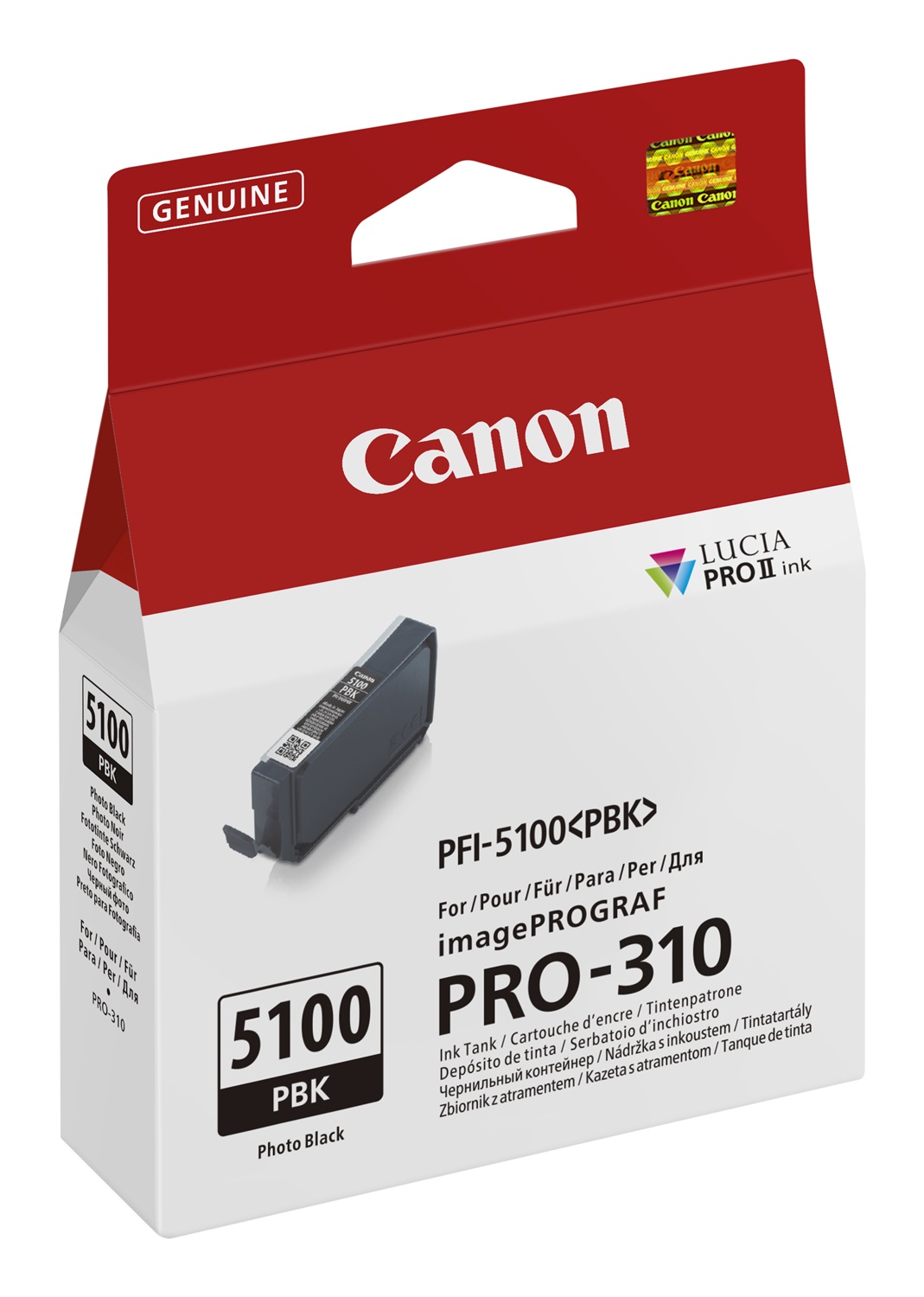 Canon PFI-5100 PBK Cartuccia d'Inchiostro Originale Nero per Foto 14ml - 1 pz