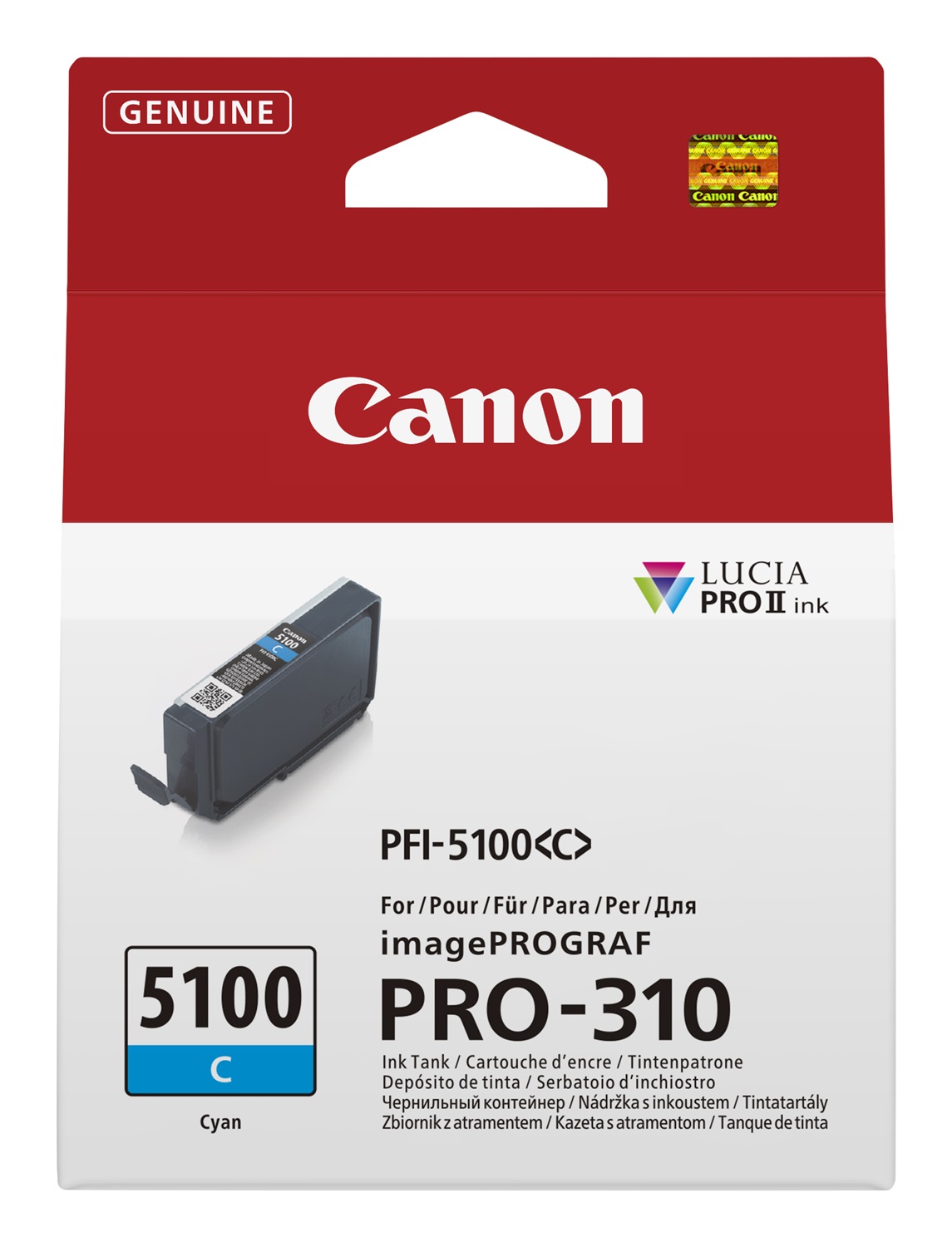 Canon PFI-5100C Cartuccia d'Inchiostro Ciano 14ml Originale - 1 pz, Confezione Singola