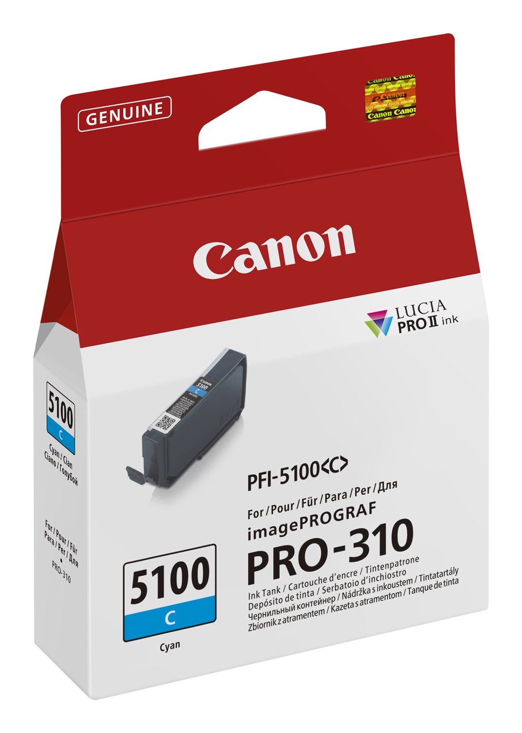 Canon PFI-5100C Cartuccia d'Inchiostro Ciano 14ml Originale - 1 pz, Confezione Singola