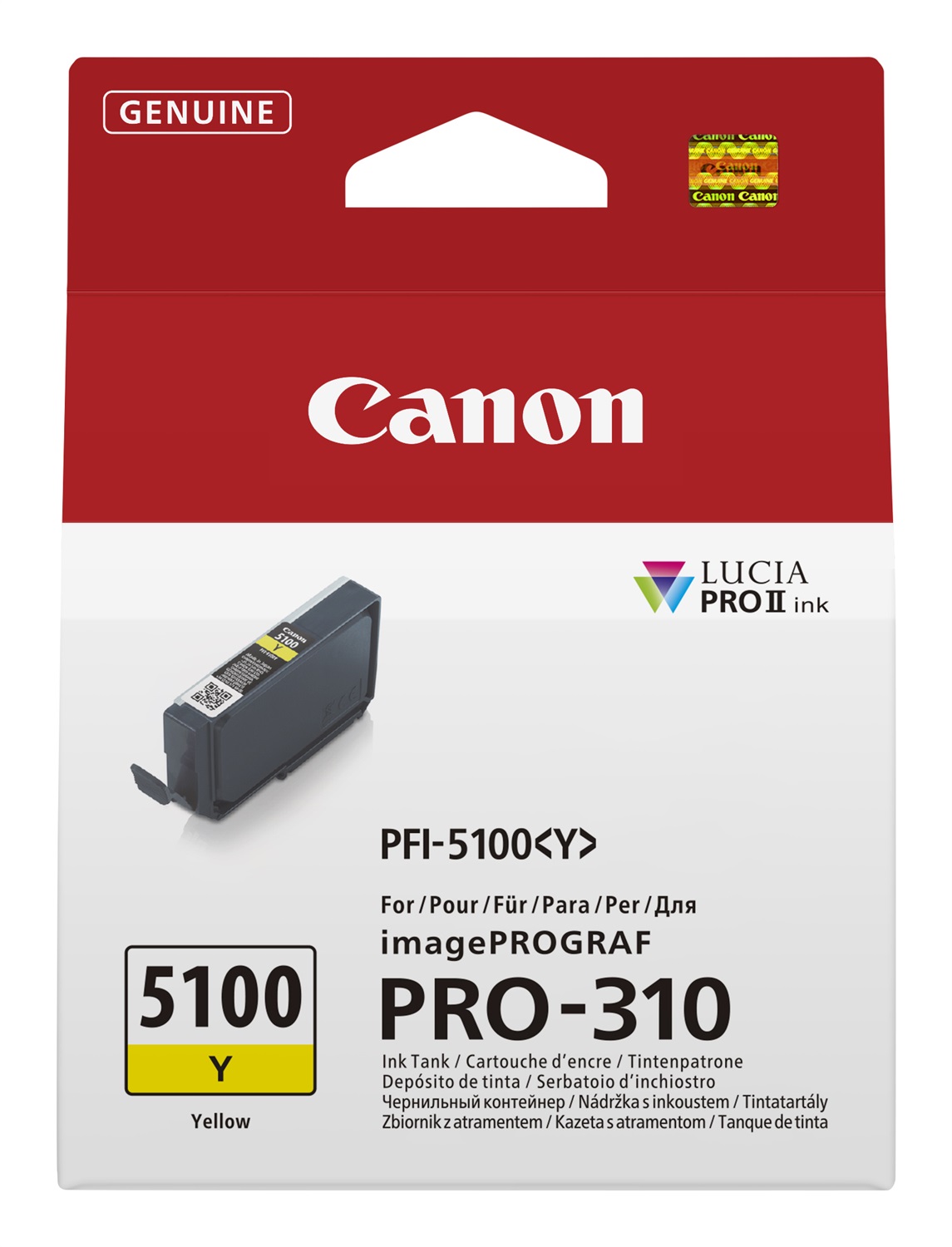 Canon PFI-5100 Y Cartuccia d'Inchiostro Giallo Originale 14ml - 1 pz Confezione Singola