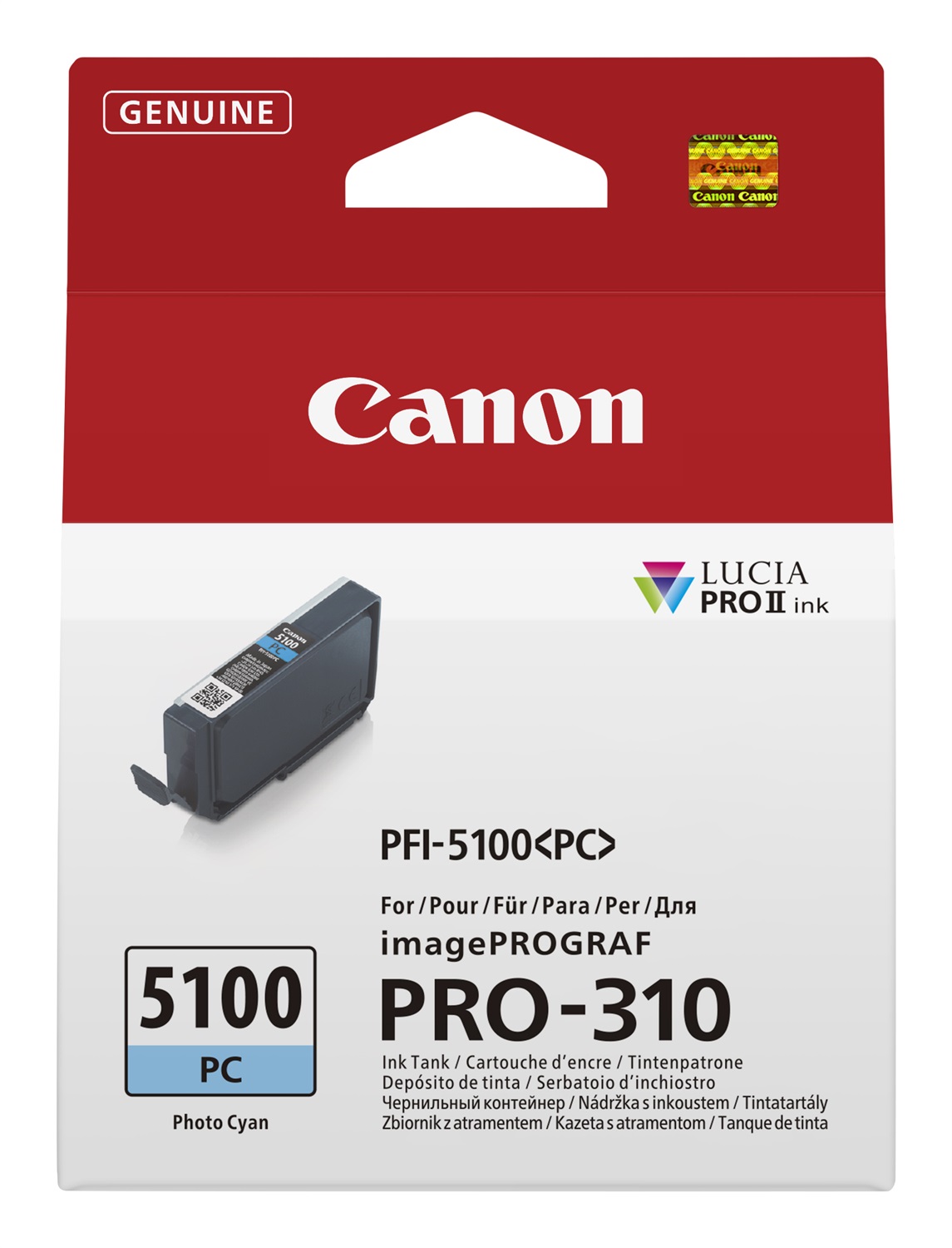 Canon PFI-5100 PC Cartuccia d'Inchiostro Originale Ciano per Foto 14ml - 1 pz