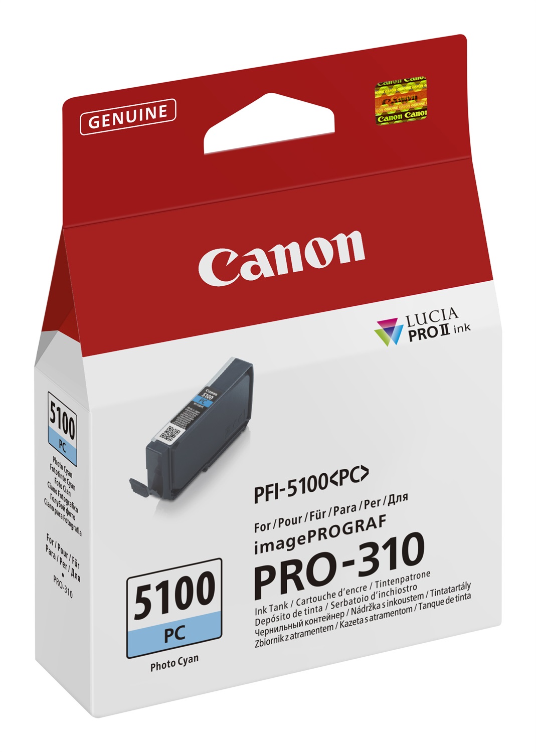 Canon PFI-5100 PC Cartuccia d'Inchiostro Originale Ciano per Foto 14ml - 1 pz