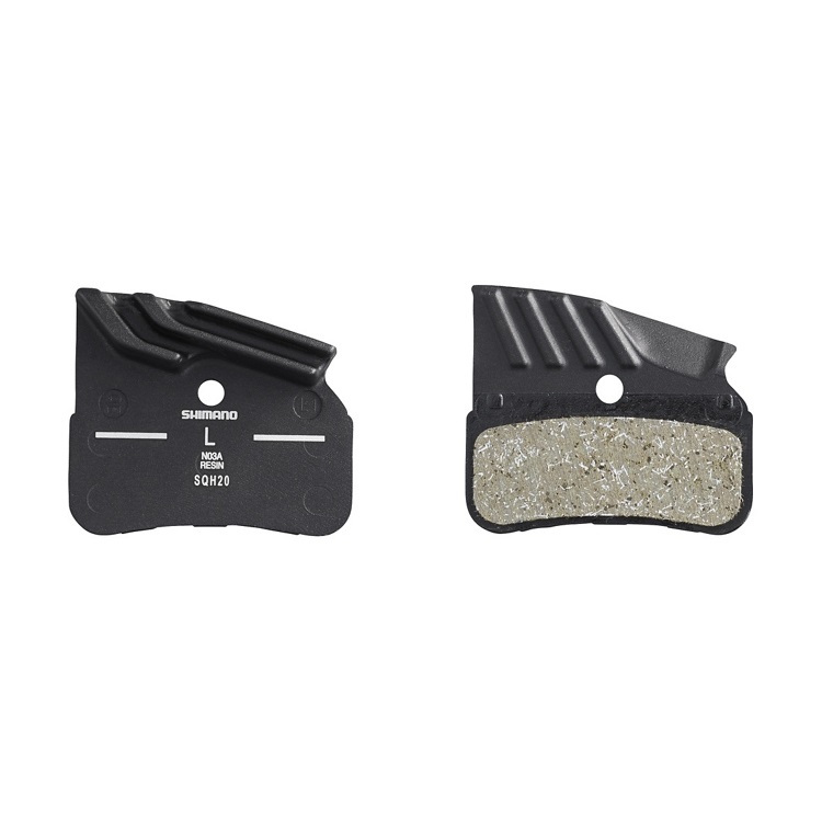 Shimano N03A-RF Pastiglie Freno a Disco in Resina per Biciclette - Compatibili con BR-M9120, BR-M8120, BR-M7120, 4 Pistoni, con Aletta di Raffreddamento