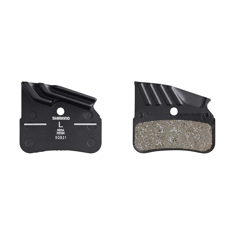 Shimano N03A-RF Pastiglie Freno a Disco in Resina per Biciclette - Compatibili con BR-M9120, BR-M8120, BR-M7120, 4 Pistoni, con Aletta di Raffreddamento