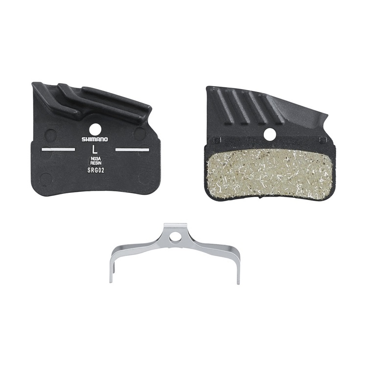 Shimano N03A-RF Pastiglie Freno a Disco in Resina per Biciclette - Compatibili con BR-M9120, BR-M8120, BR-M7120, 4 Pistoni, con Aletta di Raffreddamento