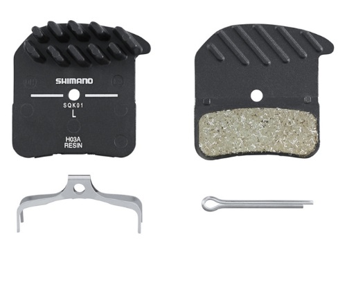 Shimano H03A Pastiglie Freno in Resina con Aletta di Raffreddamento - Compatibili con Saint, Zee e Deore XT