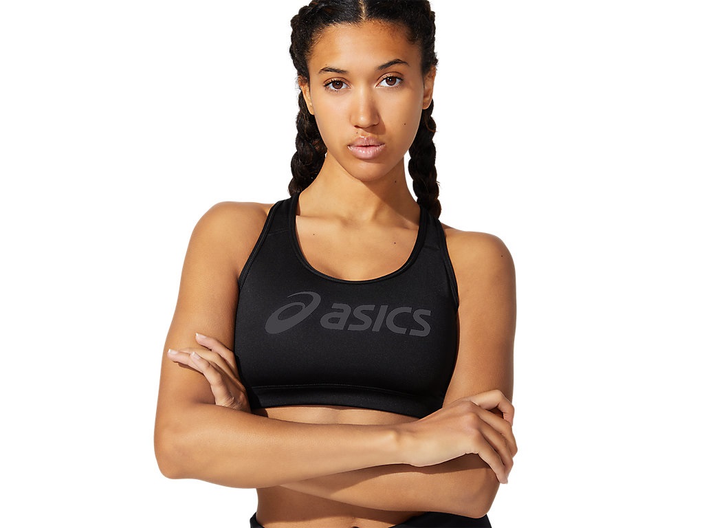ASICS Reggiseno Sportivo Core Frosted Logo 2012C573 - XS, Nylon e Lycra, Sostegno Medio, Tecnologia Anti-Rimbalzo