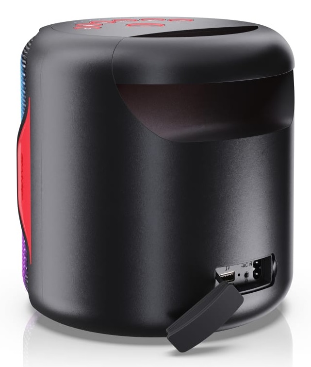 SHARP PS-921(BK) Altoparlante per Feste Bluetooth Compatto e Portatile con Luci da Discoteca, Audio 2.1, Spazio Audio 3D, Potenza Massima di 130 W e Resistente agli Schizzi IPX5