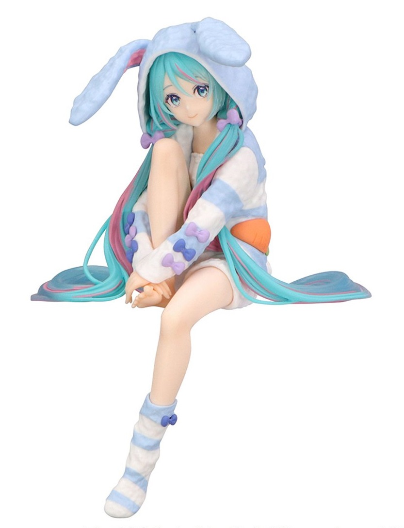 FuRyu Hatsune Miku Noodle Stopper Figura Rabbit Ear Pajama Blu - Prodotto Ufficiale