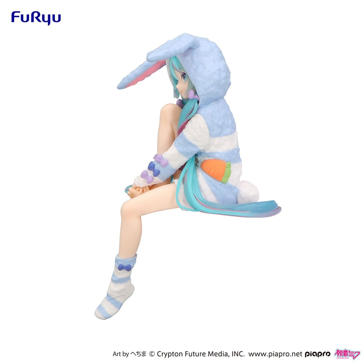 FuRyu Hatsune Miku Noodle Stopper Figura Rabbit Ear Pajama Blu - Prodotto Ufficiale
