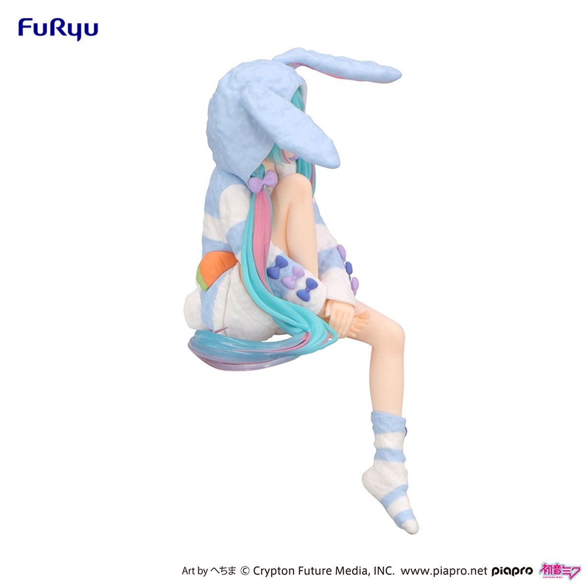 FuRyu Hatsune Miku Noodle Stopper Figura Rabbit Ear Pajama Blu - Prodotto Ufficiale