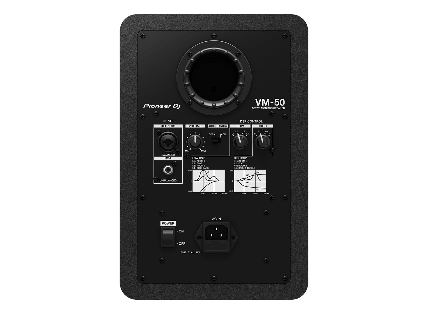 Pioneer DJ VM-50 Altoparlante 2-vie Nero Cablato con Amplificatore Classe D e DSP 96 kHz