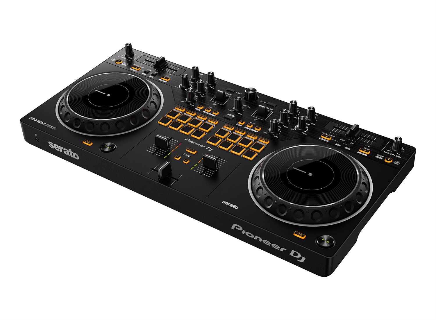 Pioneer DDJ-REV1 - Controller DJ a 2 canali in stile scratch per Serato DJ Lite con jog wheel grandi e layout da battaglia