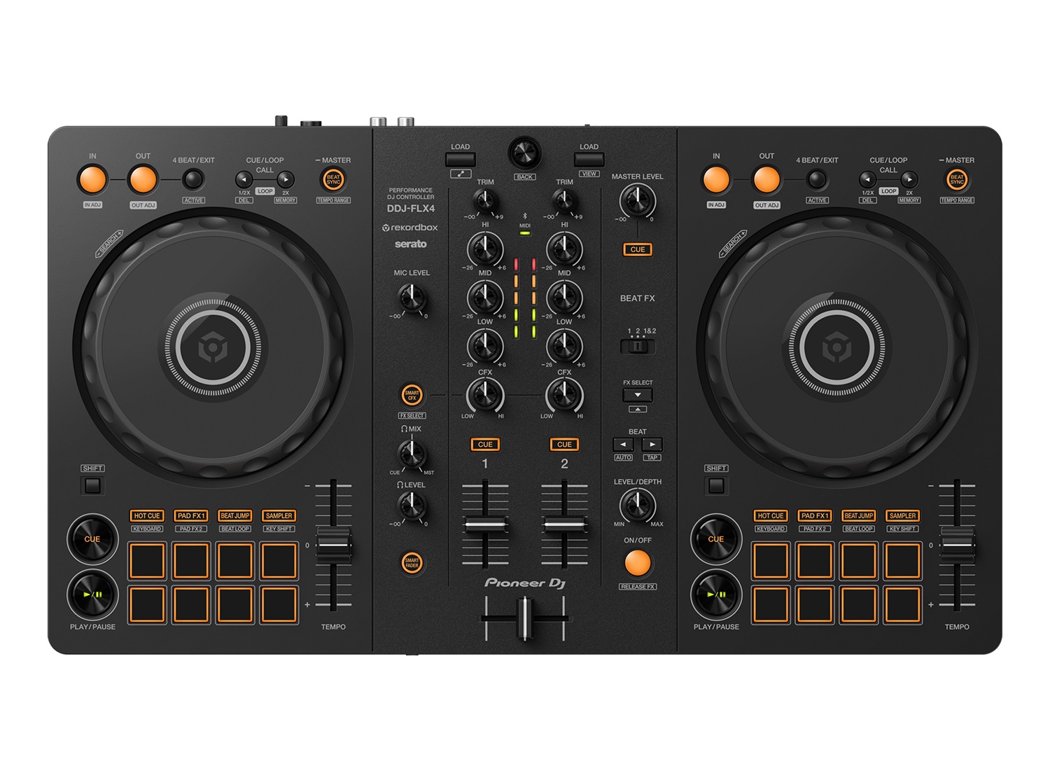 Pioneer DDJ-FLX4 Controller DJ 2 Canali con 8 Drum Pad, Compatibile con Rekordbox e Serato, Design Professionale