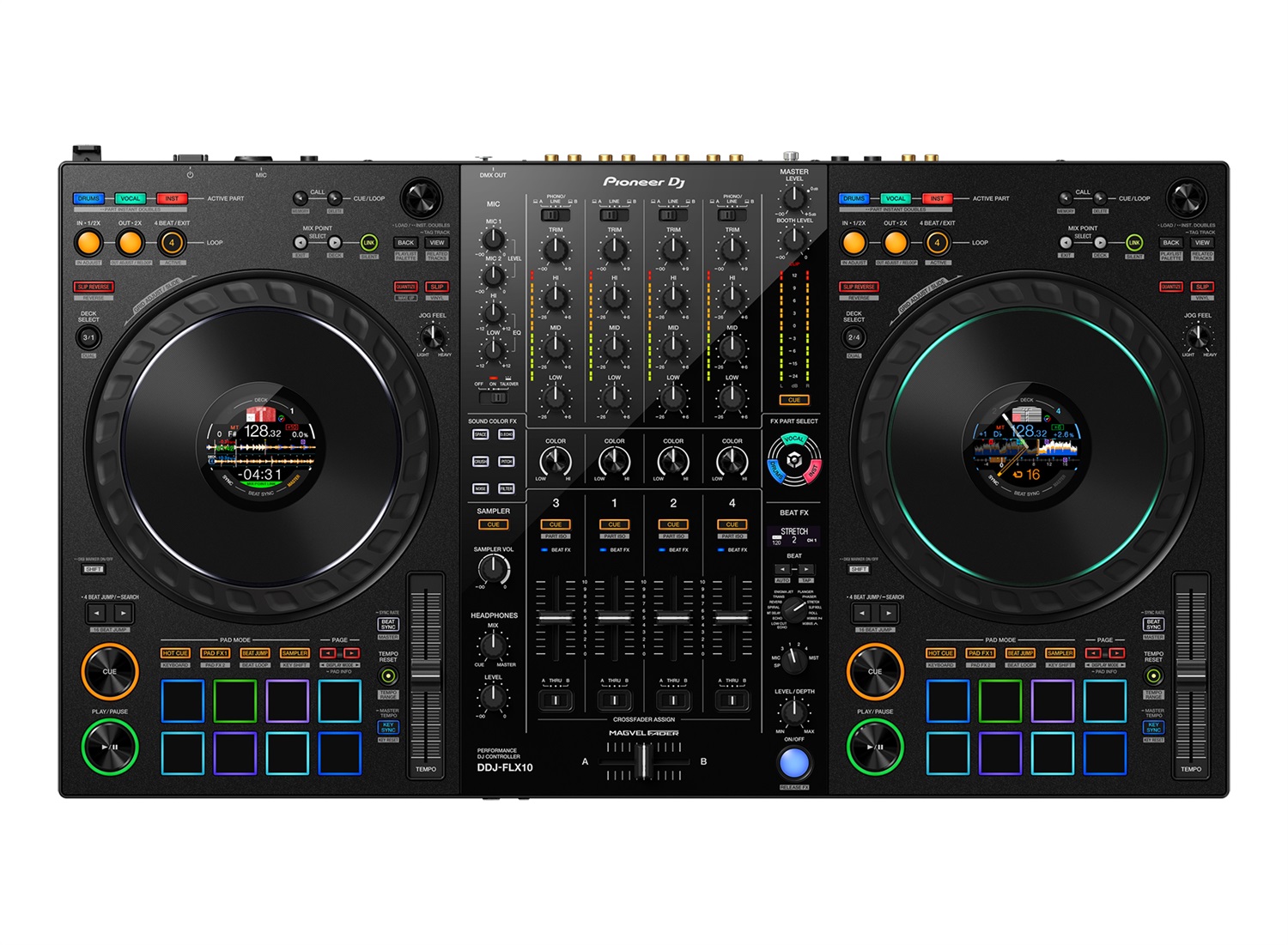 Pioneer DJ DDJ-FLX10 Controller per DJ a 4 Canali con Tecnologia Track Separation