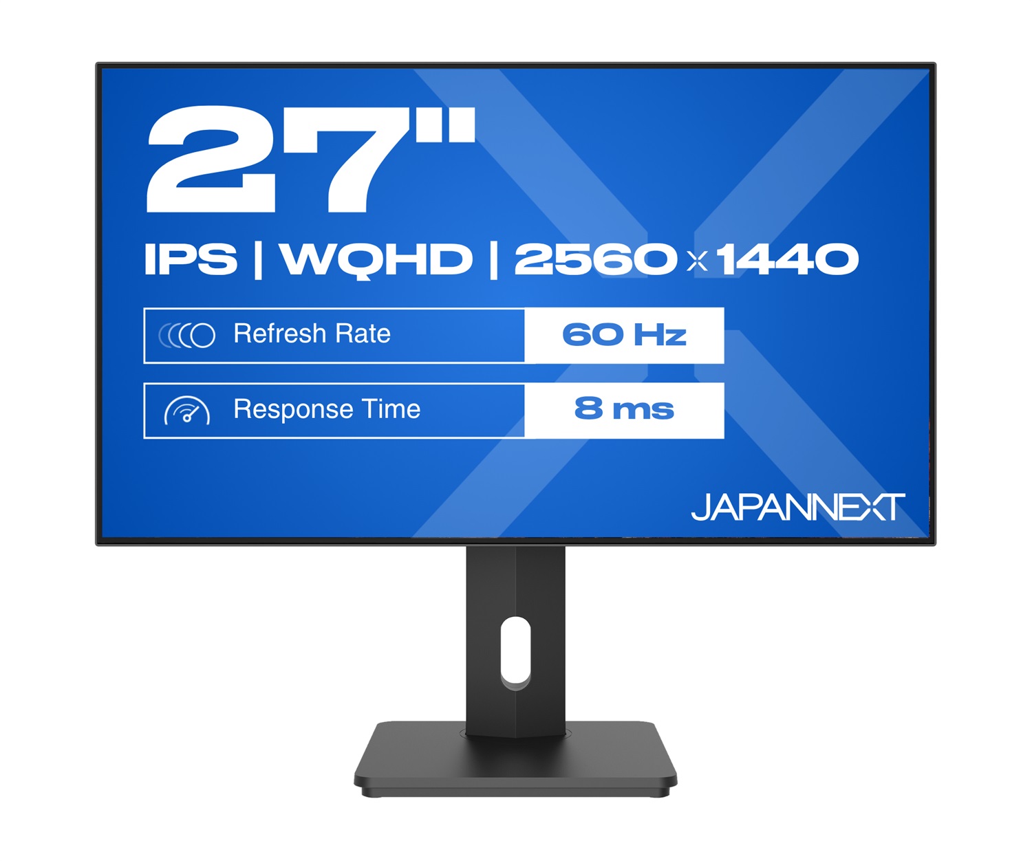 JAPANNEXT Monitor 27 IPS Frameless WQHD 2560x1440 | HDR | Altezza e inclinazione regolabili | Altoparlanti integrati | Flicker Free | G-Sync/FreeSync