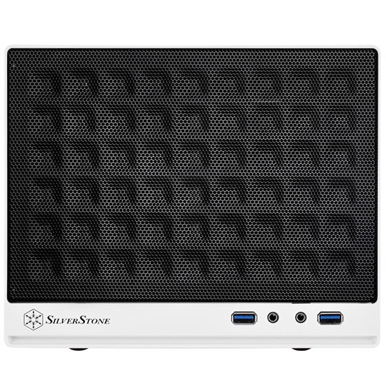 SilverStone SST-SG13WB - Sugo Mini-ITX Compact Computer Cube Case, Pannello Frontale Mesh, Nero e Bianco