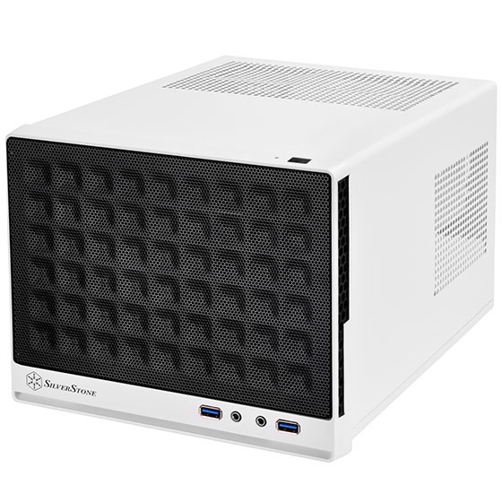 SilverStone SST-SG13WB - Sugo Mini-ITX Compact Computer Cube Case, Pannello Frontale Mesh, Nero e Bianco