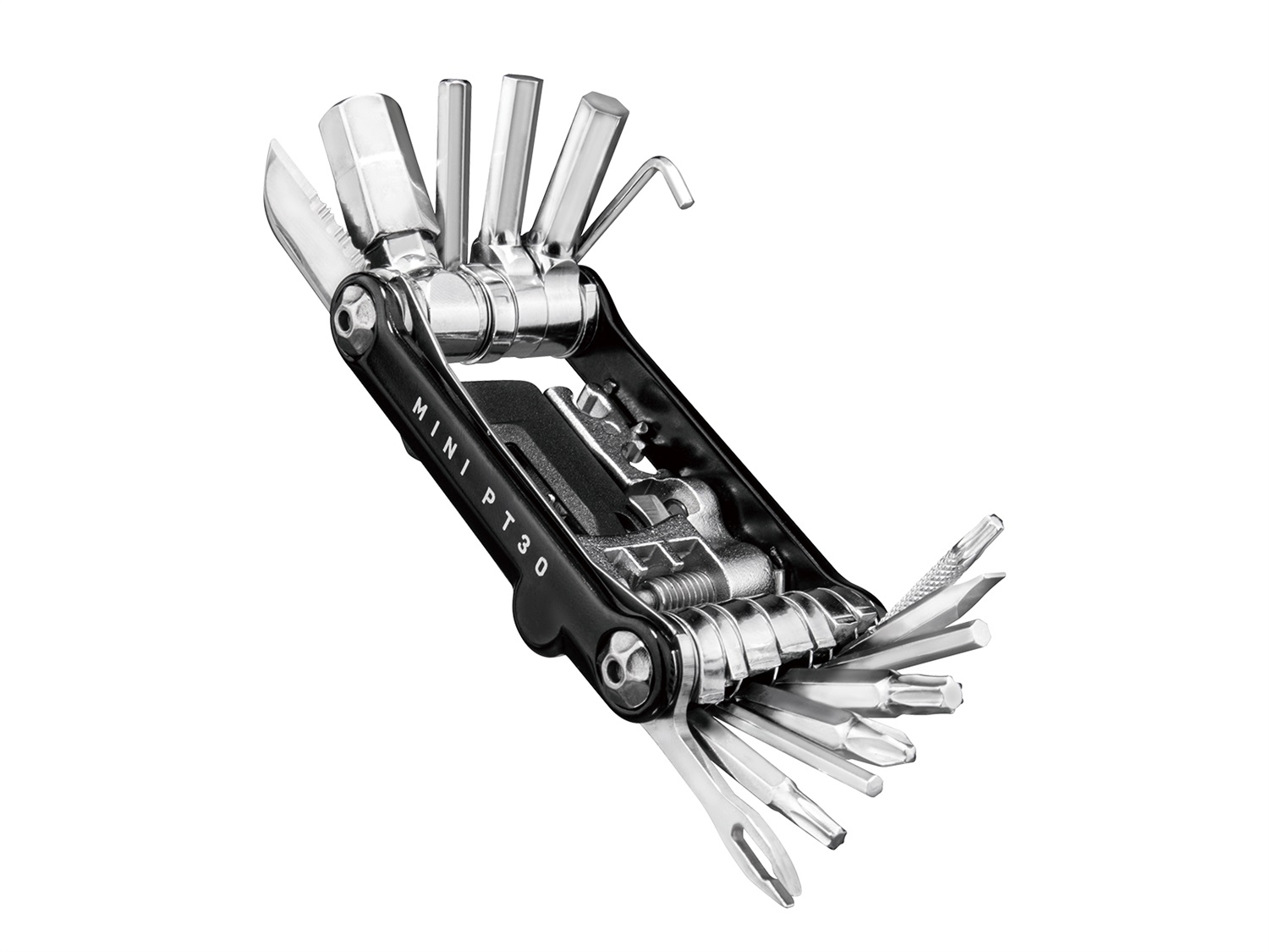 Topeak Mini PT30 Chiave Multiuso Nera con Custodia - 30 Funzioni, Smagliacatena e Utensile Power Link