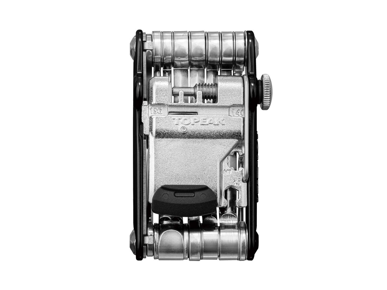 Topeak Mini PT30 Chiave Multiuso Nera con Custodia - 30 Funzioni, Smagliacatena e Utensile Power Link