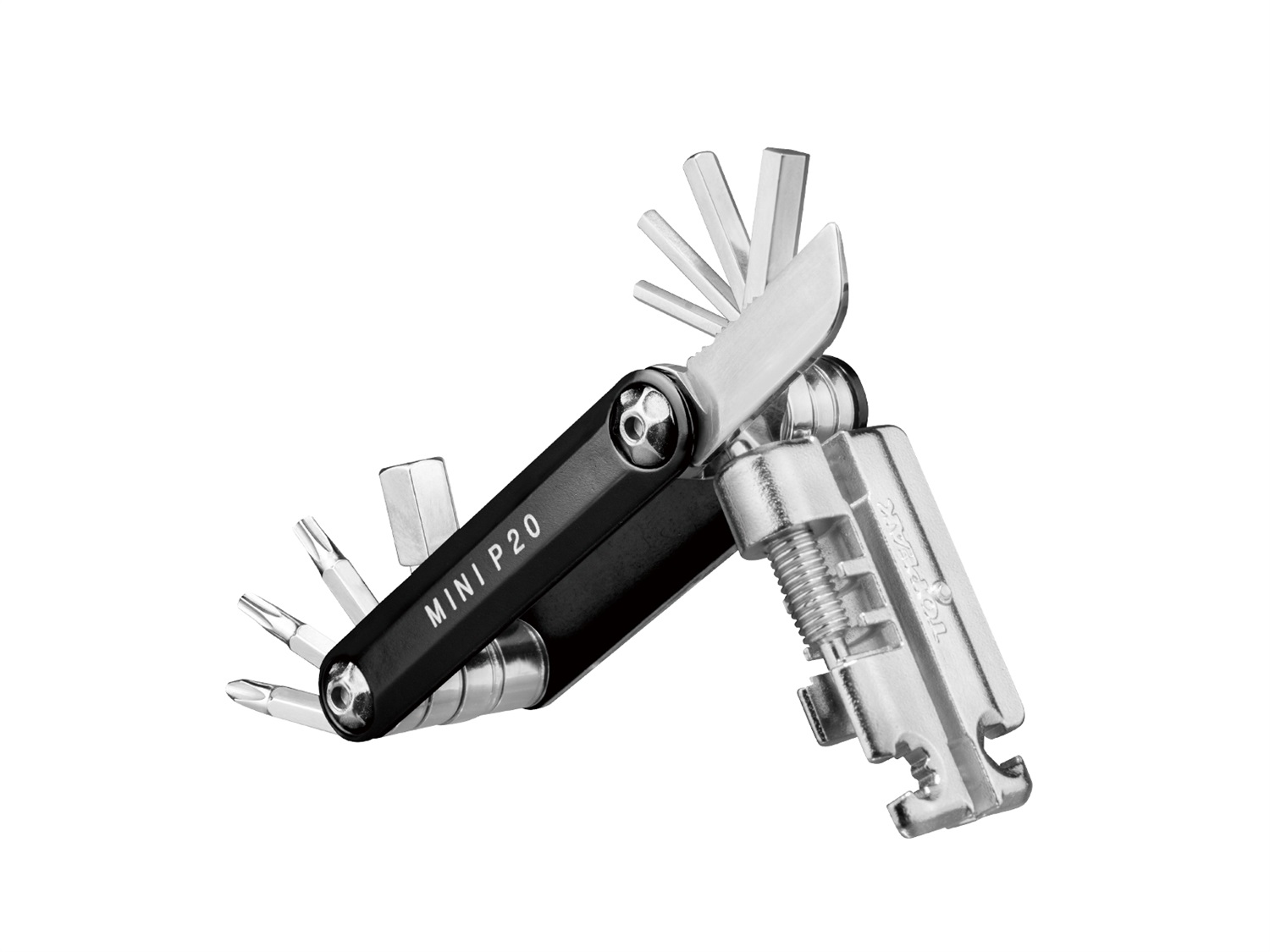 Topeak Mini P20 - Chiave Multiuso Professionale a 20 Funzioni, Nera con Custodia