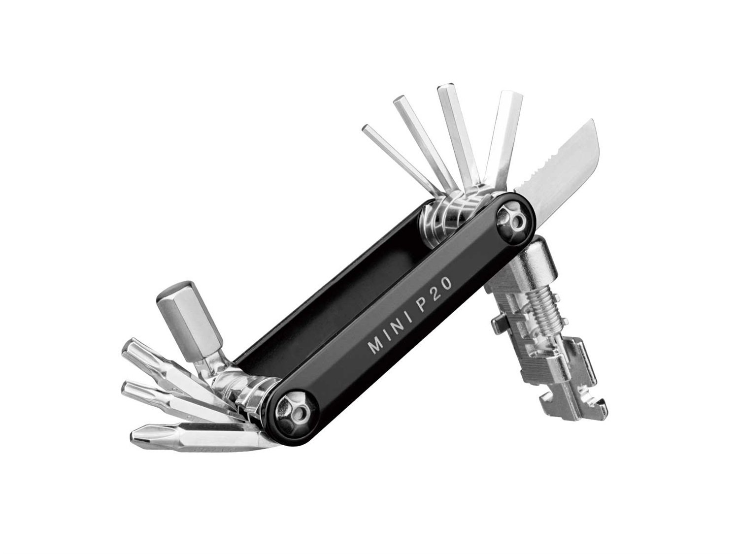Topeak Mini P20 - Chiave Multiuso Professionale a 20 Funzioni, Nera con Custodia