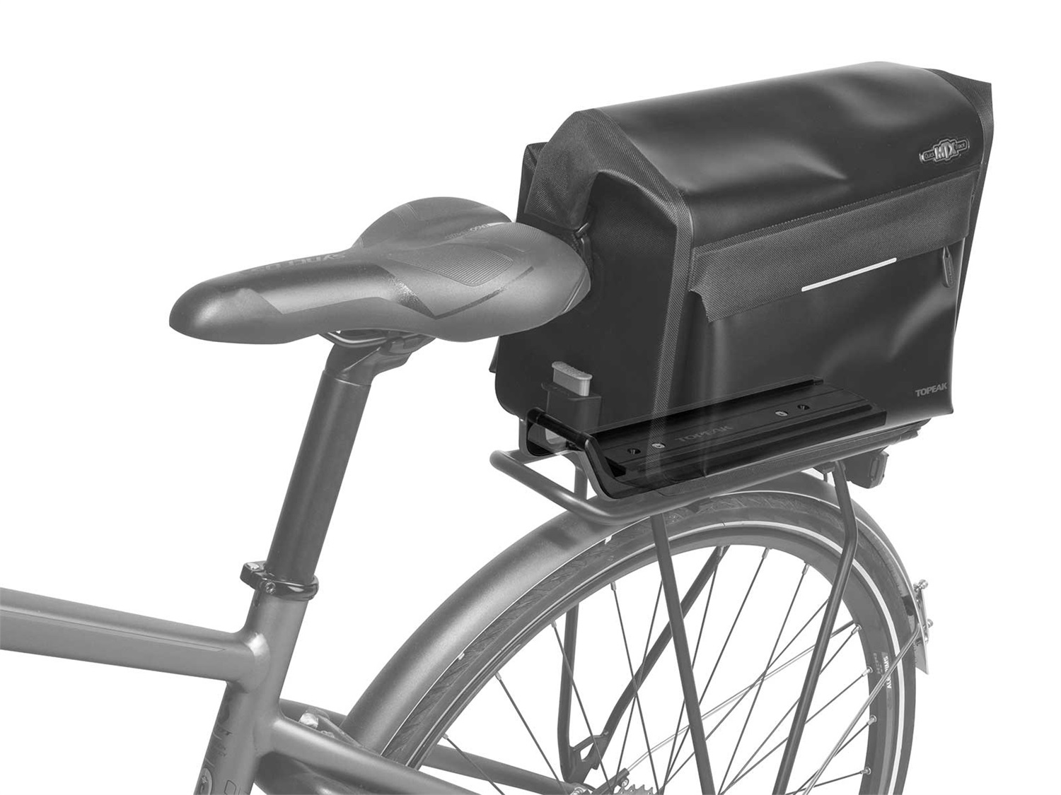 Topeak Omni QuickTrack Adattatore per Portapacchi - Compatibile con Borse TrunkBag e Cestini Posteriori, Regolabile da 90 a 120 mm