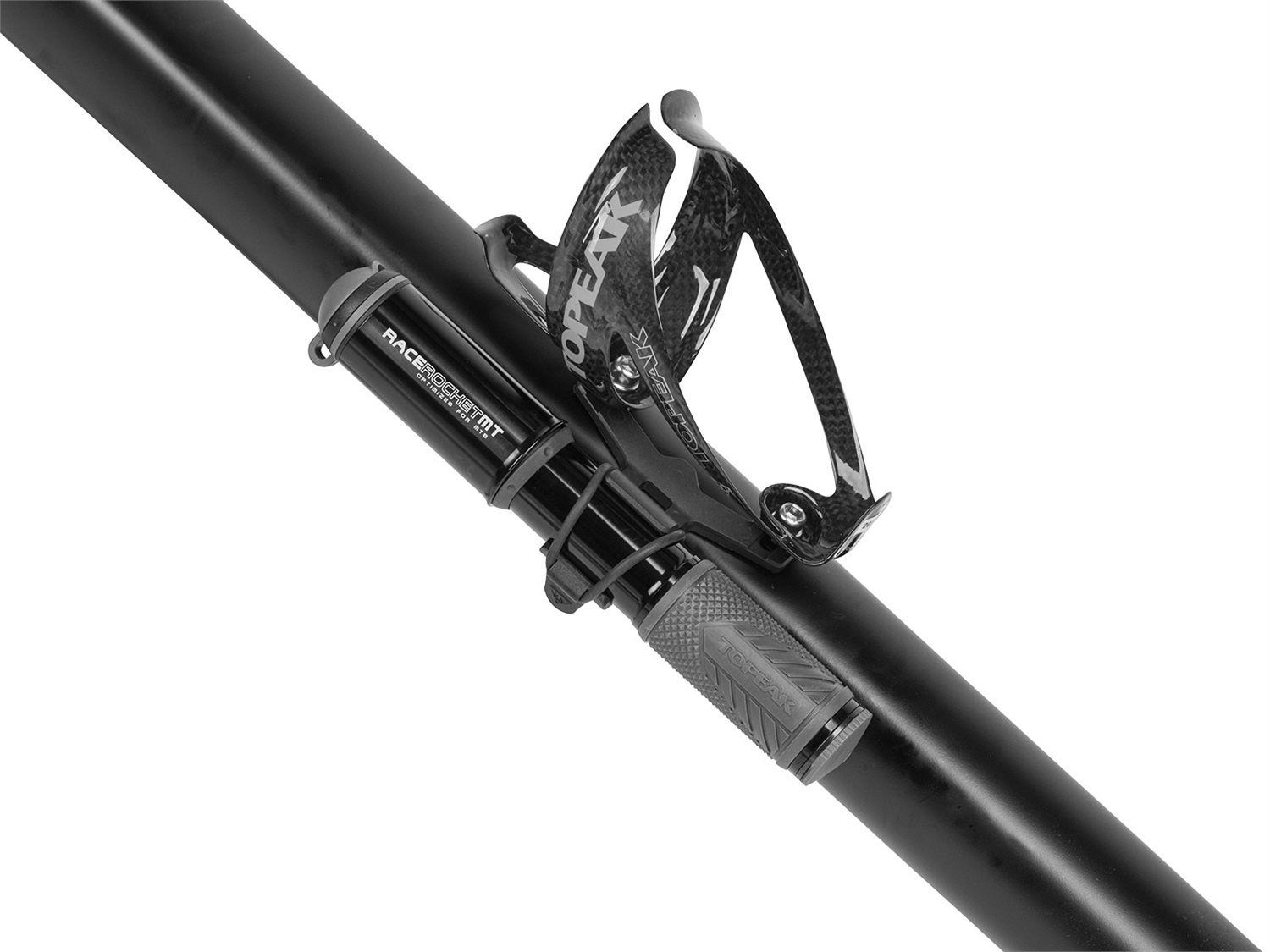 Topeak RaceRocket MT - Minipompa Tascabile in Alluminio Nero, Gonfia fino a 6 Bar/90 PSI, Compatibile con Valvole Presta e Schrader