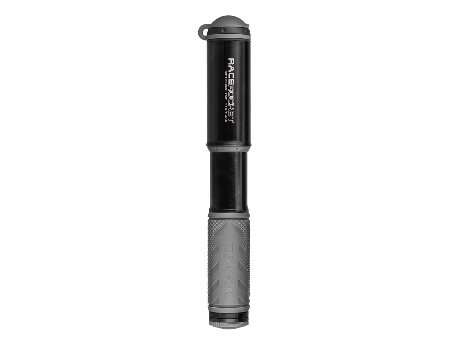 Topeak Racerocket Minipompa Nera - Pompa ad aria manuale in alluminio, 8 Bar / 120 Psi, compatibile con valvole Presta e Schrader