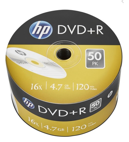 HP DVD R 4.7GB 16x - Confezione da 50 pezzi, Superficie Serigrafata