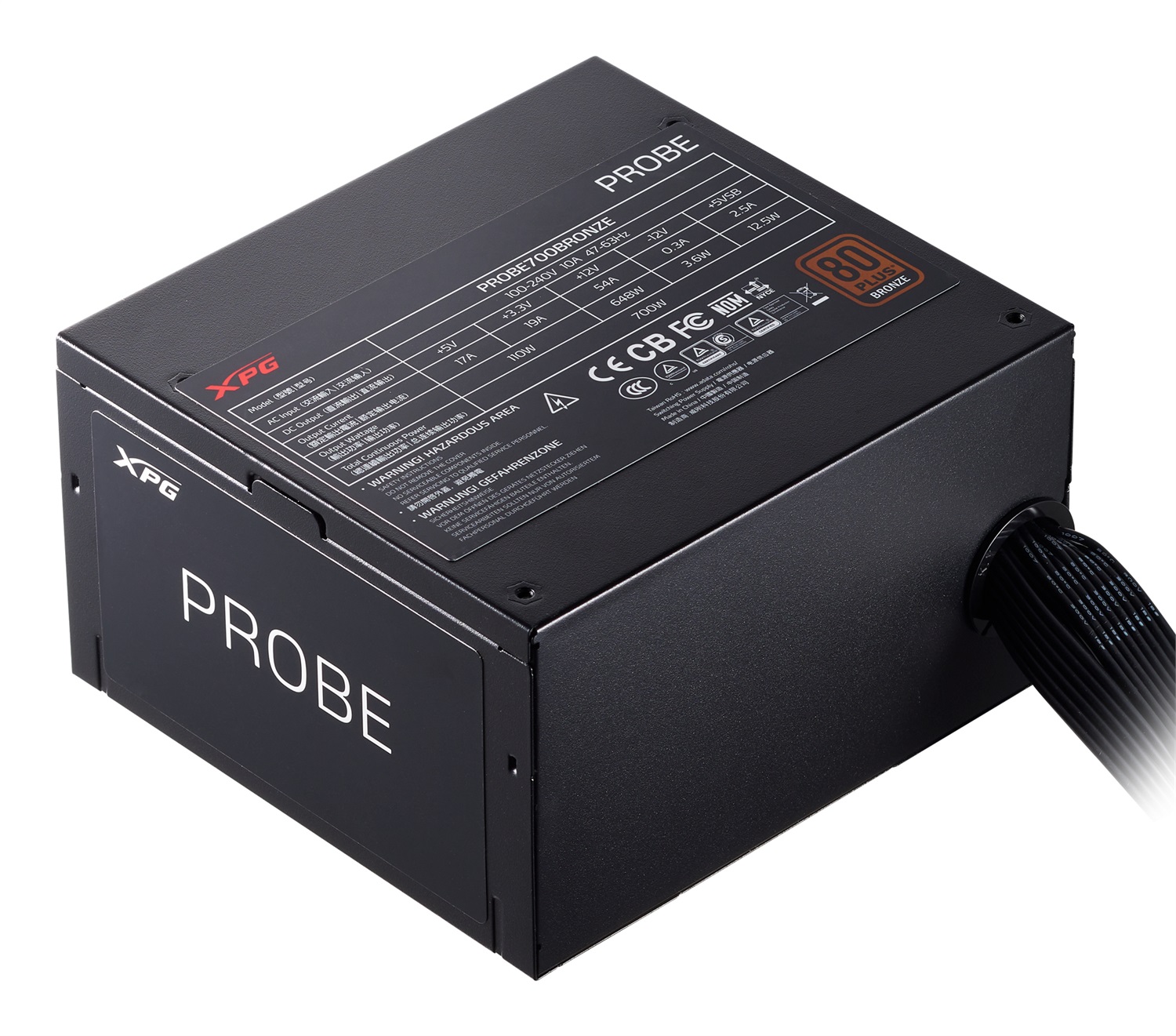 XPG PROBE BRONZE Alimentatore per Computer 600 W 80 Bronze 20 4 pin ATX Nero