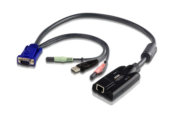 ATEN KA7176 Adattatore KVM USB VGA/Audio Virtual Media - Colore Nero, Connettori VGA USB 2x3.5mm, RJ-45, 50 Meters