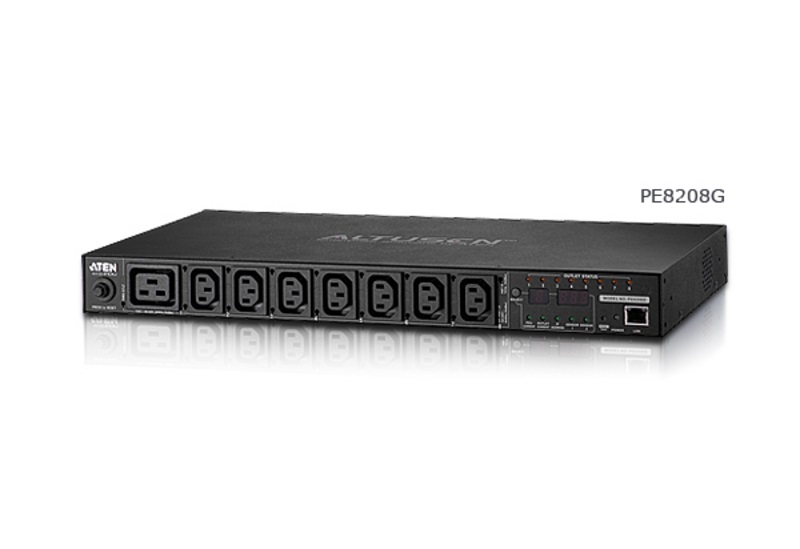 ATEN PE8208G Eco PDU - Unità di Distribuzione Elettrica 1U con 8 Prese (7 x C13, 1 x C19), Monitorata, Montaggio Orizzontale/Verticale