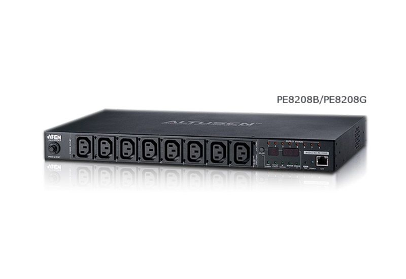 ATEN PE8208G Eco PDU - Unità di Distribuzione Elettrica 1U con 8 Prese (7 x C13, 1 x C19), Monitorata, Montaggio Orizzontale/Verticale
