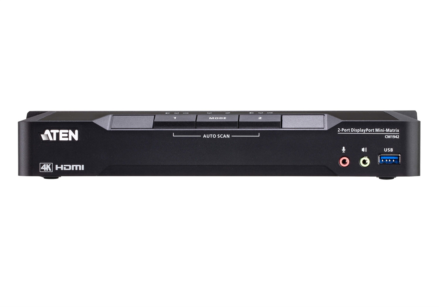 ATEN CM1942 Switch KVM 4K Ultra HD con porte USB e DisplayPort - Nero