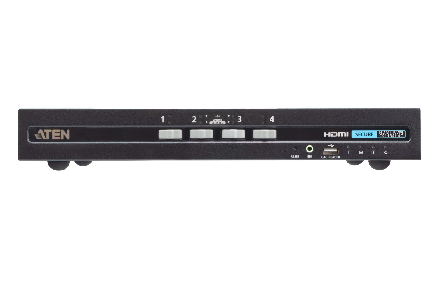 ATEN Switch KVM Sicuro HDMI USB a 4 Porte con CAC - 4K Ultra HD, Risoluzione 3840x2160, Conformità PSD PP v4.0
