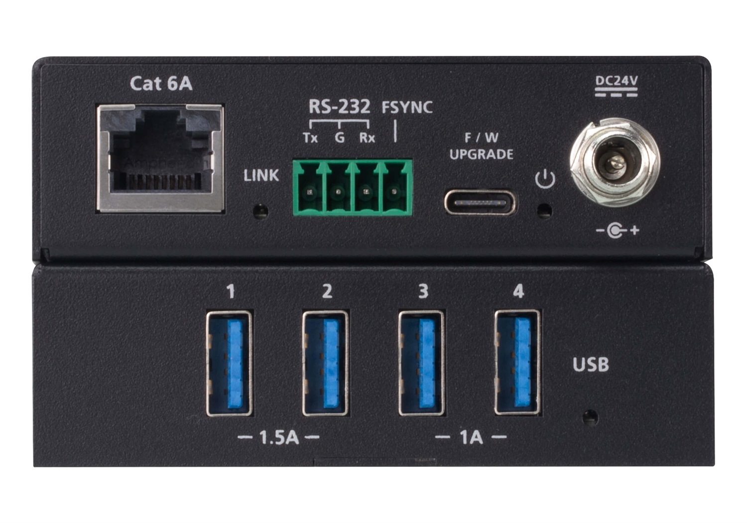 ATEN UCE33100 Extender USB 3.2 Gen1 4 Porte Cat 6A Fino a 100 m - Ricevitore e Trasmettitore di Rete Nero