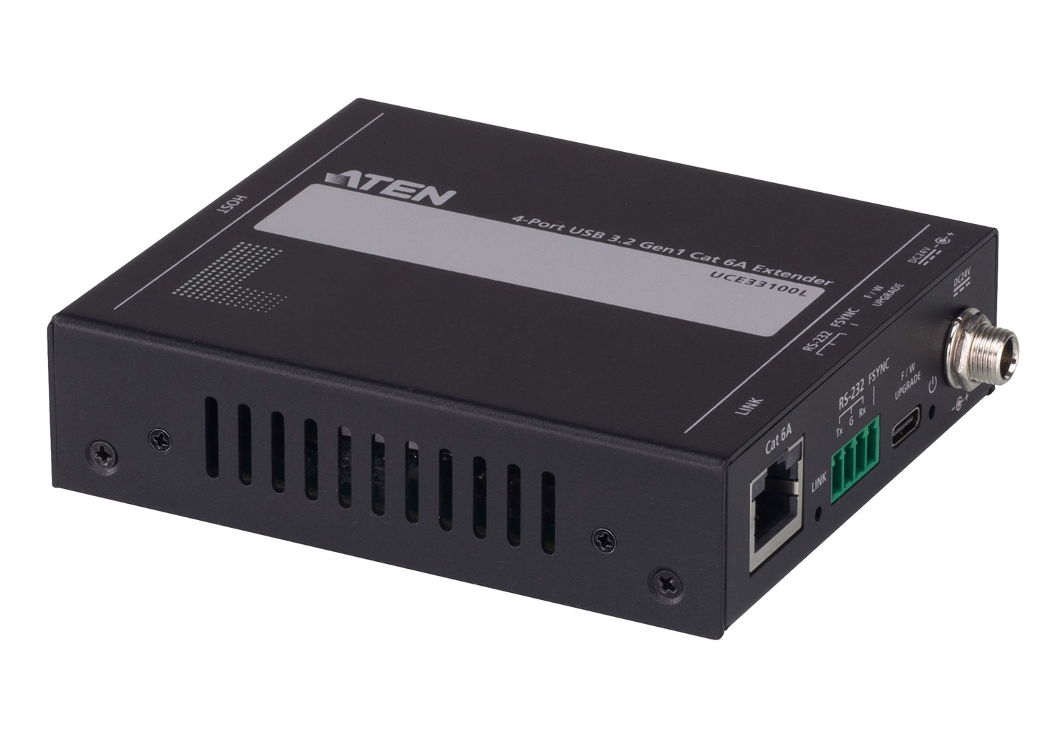 ATEN UCE33100 Extender USB 3.2 Gen1 4 Porte Cat 6A Fino a 100 m - Ricevitore e Trasmettitore di Rete Nero