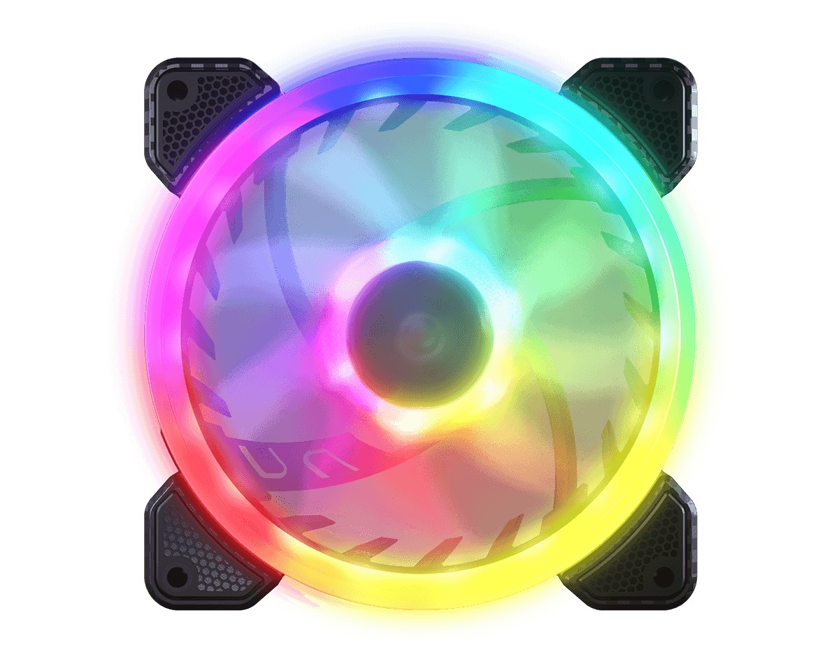 COUGAR Vortex ARGB VX120 Kit - 3 Ventole 120mm PWM, Rumorosità 29,8 dB, Flusso d'aria 48,98 pdc/min, Colore Nero