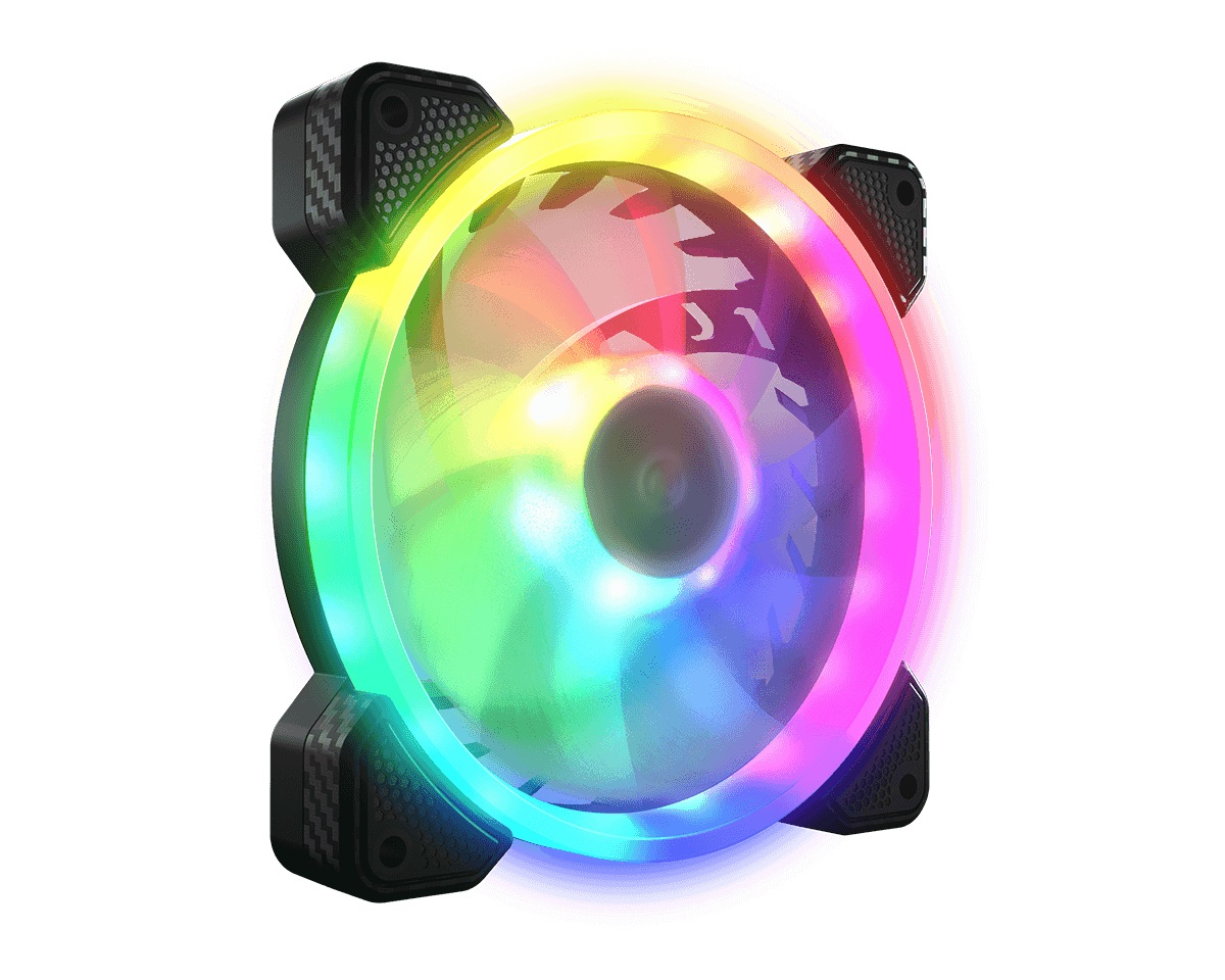 COUGAR Vortex ARGB VX120 Kit - 3 Ventole 120mm PWM, Rumorosità 29,8 dB, Flusso d'aria 48,98 pdc/min, Colore Nero