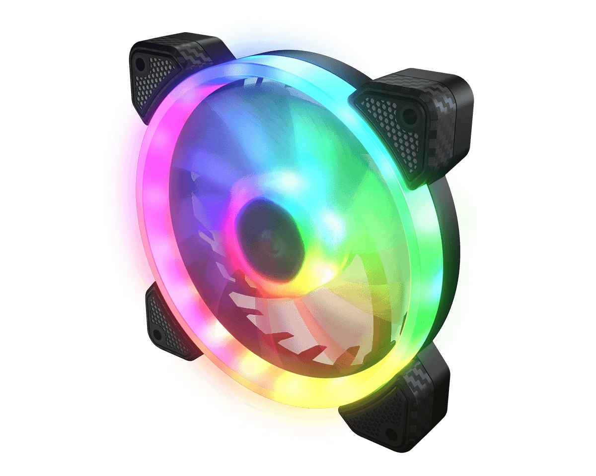 COUGAR Vortex ARGB VX120 Kit - 3 Ventole 120mm PWM, Rumorosità 29,8 dB, Flusso d'aria 48,98 pdc/min, Colore Nero