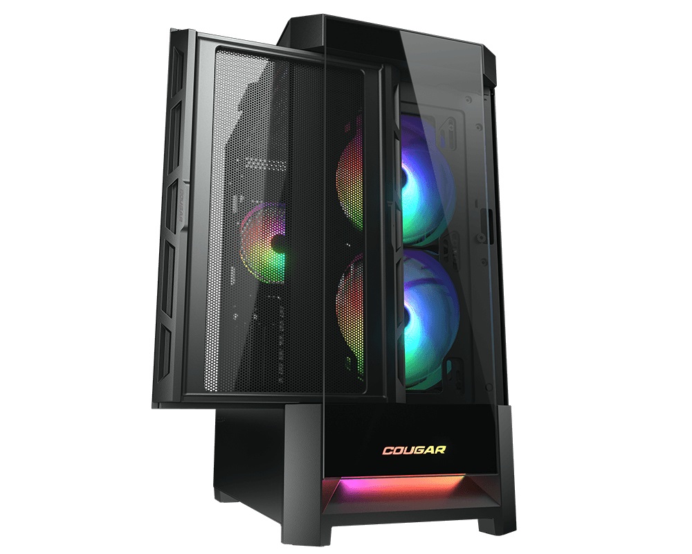 COUGAR Gaming Duoface RGB Midi Tower Nero - Case con Illuminazione RGB, Pannello in Vetro Temperato, Supporto per E-ATX/ATX/mATX/Mini-ITX e Ventole ARGB